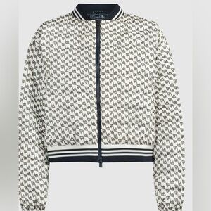 Herno White down bomber jacket with logo pattern NWT